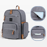 Detailansichten der Seitenfächer des Wickelrucksack Infinity